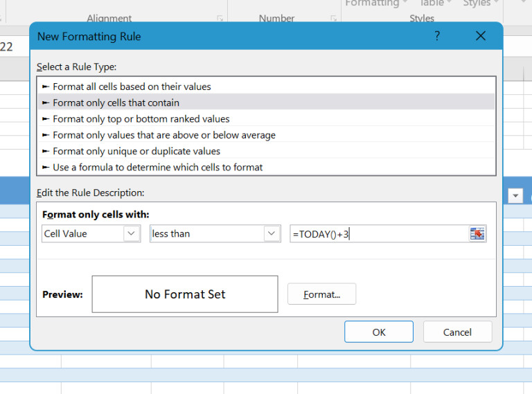 Hàm Today giúp đánh dấu đỏ