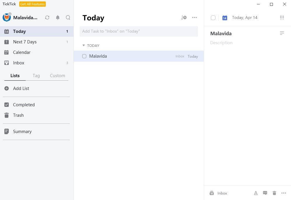 Ứng dụng quản lý thời gian hiệu quả Tick Tick