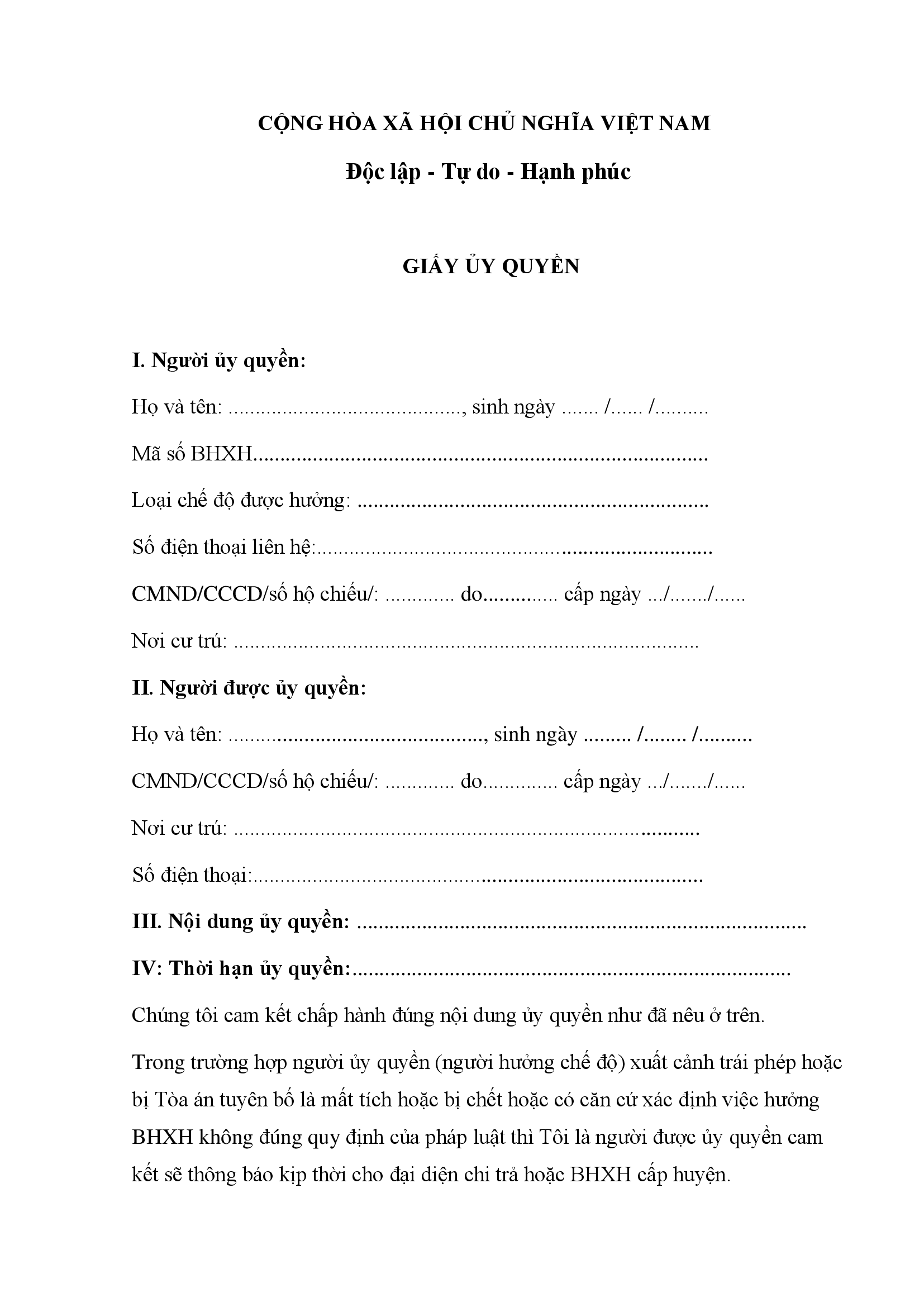 Mẫu giấy uỷ quyền các nhân viết tay Mẫu giấy uỷ quyền các nhân viết tay