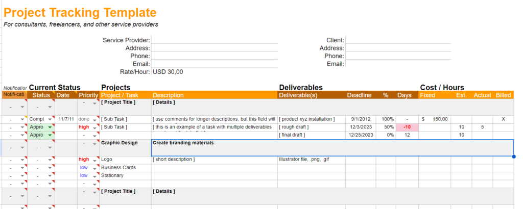 Mẫu theo dõi tiến độ dự án bằng Excel mới nhất
